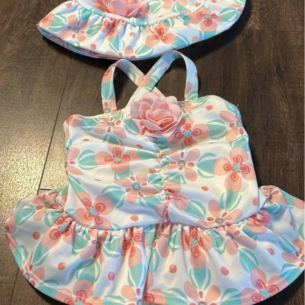 Gymboree Floral Baby Swimsuit Set